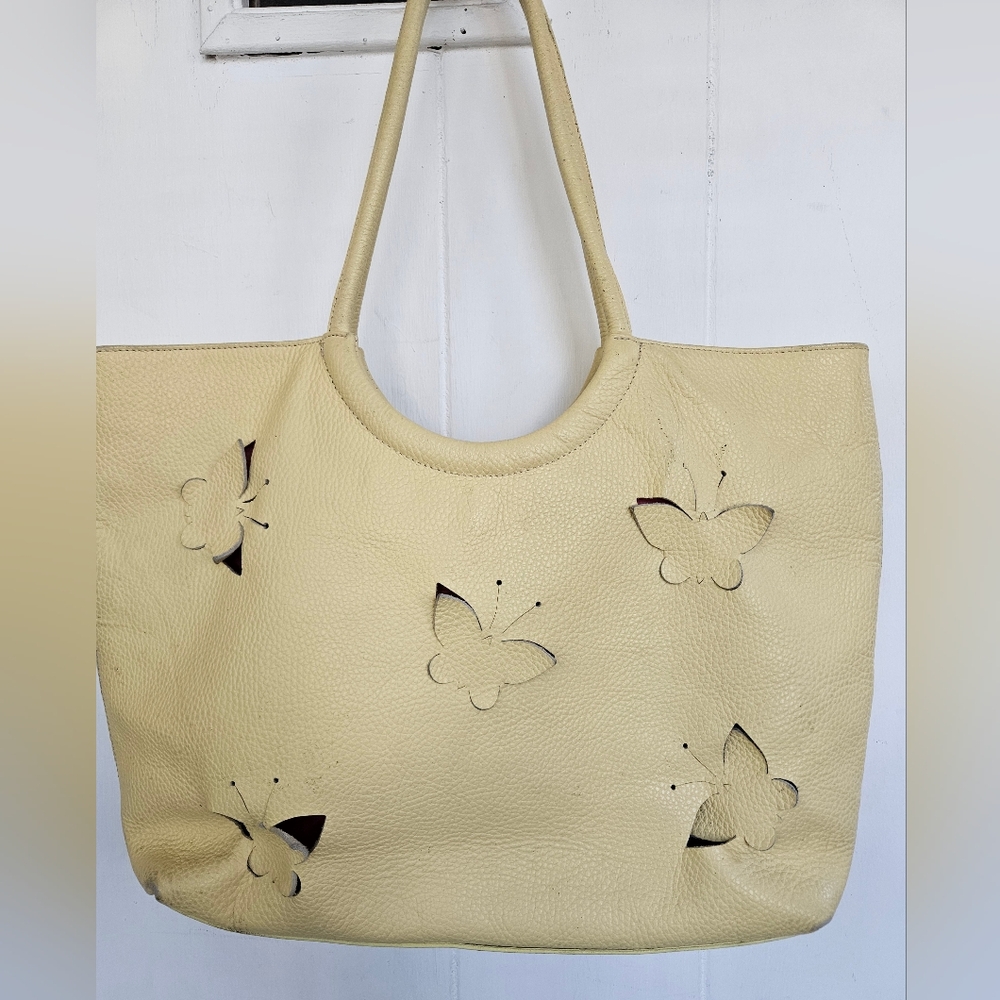 Claudia Firenze, Large, Yellow, leather shoulder bag - Pre-owned